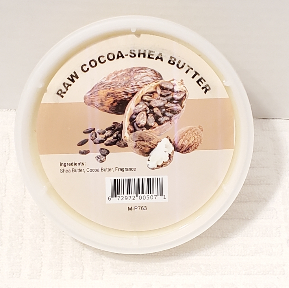 Raw Cocoa Shea Butter Natural Moisturizers Nutrients 8 oz Plastic Container